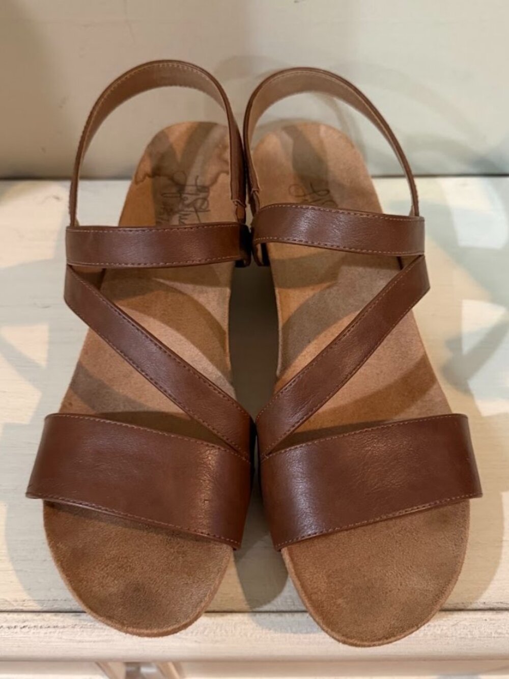 Life Stride Brown Wedge Sandals Size 8.5